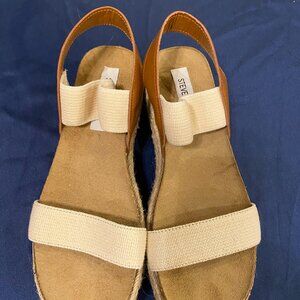 Steve Madden Girl's Kimmie Espadrille Wedge Sandal Tan/Brown Sz 8